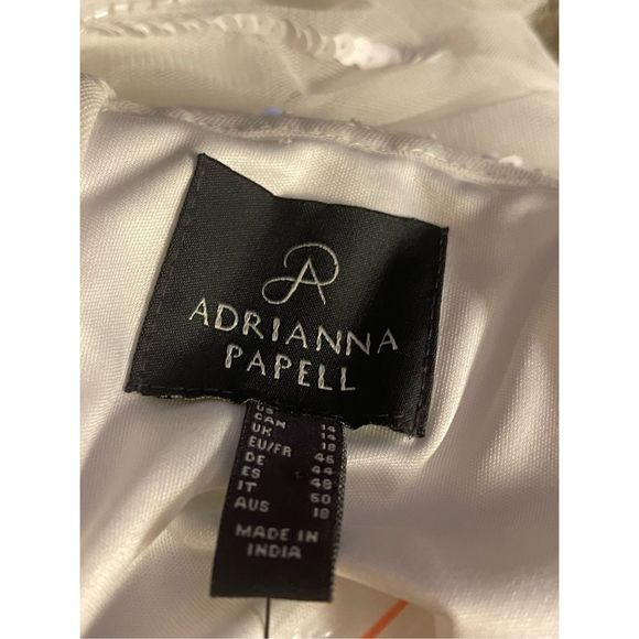 NWT Adrianna Papell size 14 Long Ivory Beaded Gown - Picture 10 of 16